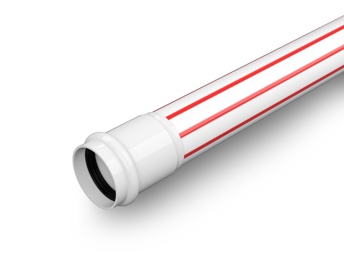 HDPE M-KSR WEISSROT COEX C+S DN 72/60 5 METER INKL.DICHTUNG